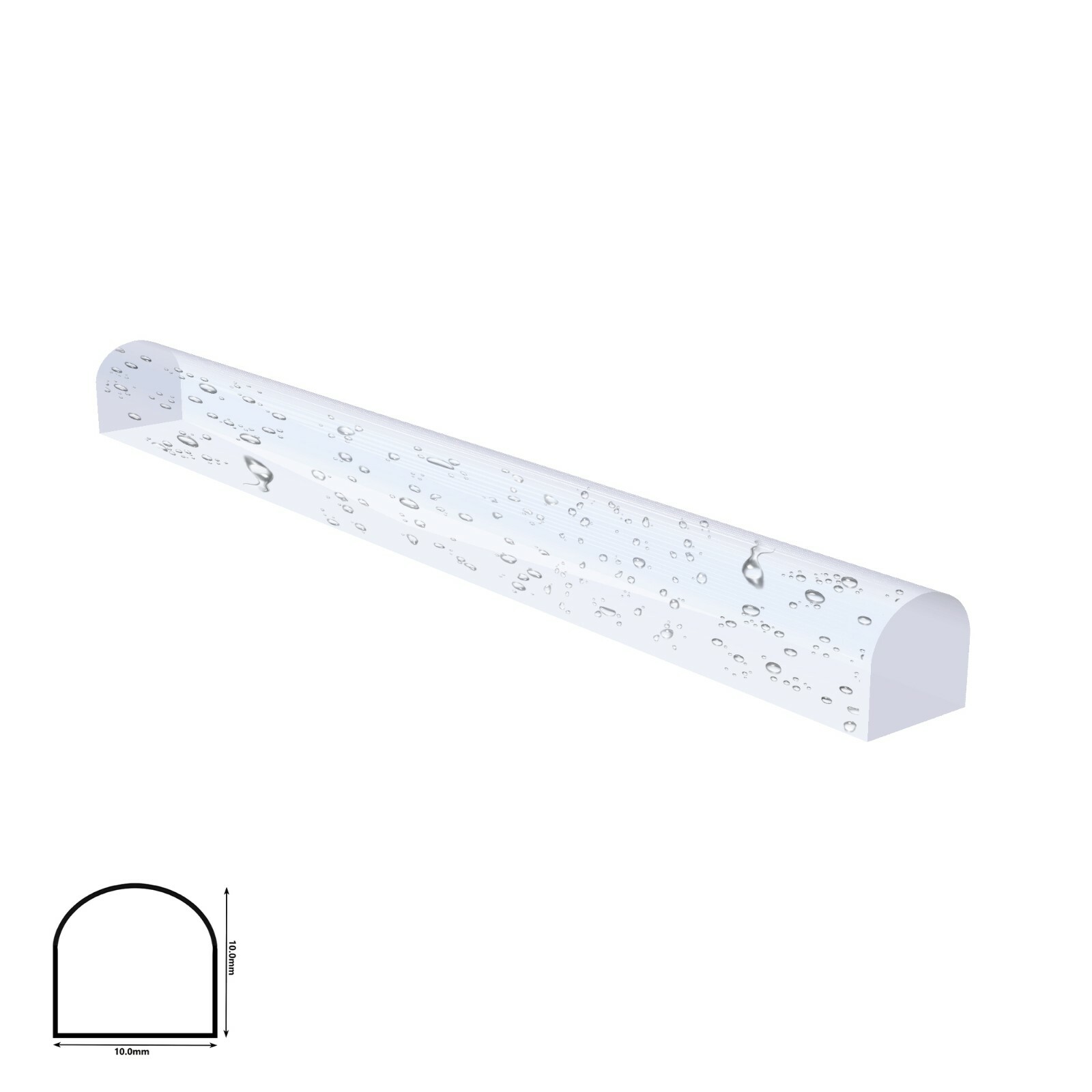 Acryl-Dichtung Für Glasdusche – 90 Cm Lang, 10 Mm Stark, Transparent, Als Schwallschutz & Spritzschutz