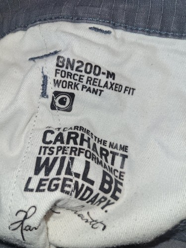 Pantalones Carhart Adulto 34x32 Gris Fuerza Calce Relajado Pantalón de Trabajo BN-200-M Ripstop Para Hombres - Imagen 11 de 12
