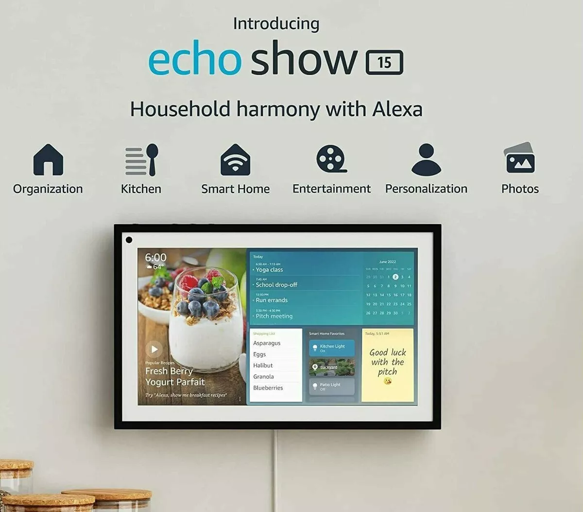 Echo Show 15 Full HD 15.6 Smart Display with Alexa