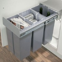 Pull Out Waste/recycling 300mm Units 30 Litres Softclose Grey Pull Out Waste/recycling 300mm Units 30 Litres Softclose Grey