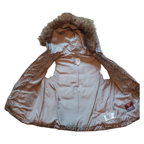 GAP Kids Floral Puffer Vest Faux Fur Hooded Sleeveless Jacket Girl Size XL - Picture 7 of 17