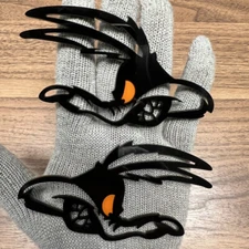 Coyote Badges Emblem Bandit Orange Eye, 2 Badges, Fender Angry Agressive Racing