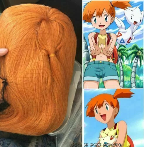 Pokemon Pocket Monster Misty Wig Pokemon Misty Cosplay Wig Orange Styled Wigs - Image 2 of 4