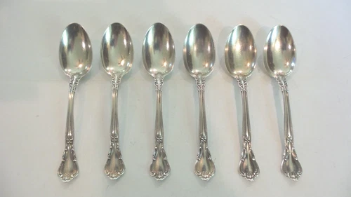 SET/6 GORHAM STERLING SILVER "CHANTILLY" TEASPOONS, OLD MARK, NO MONOGRAM