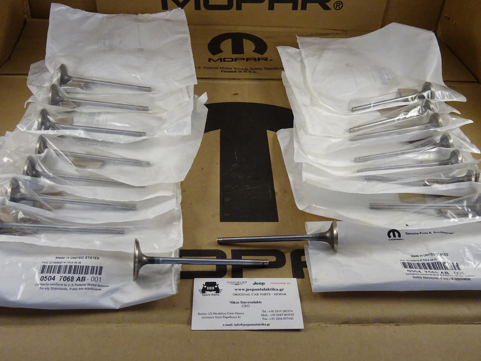 Juego de 8 válvulas de escape y 8 válvulas de admisión Jeep Compass/Patriot MK 07-17 nuevo OEM Mopar Foto 4 de 4