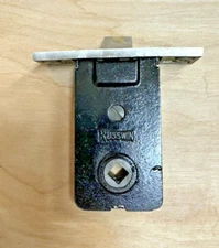 Antique RUSSWIN 029 Chrome Plated Brass Face, Cast Iron Case Door MORTISE LATCH