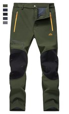 Men's Winter Softshell Pants Thick Waterproof Outdoor Hiking Cargo Trousers