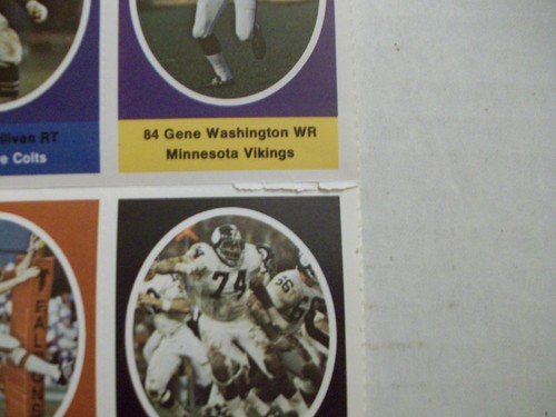 1972 SUNOCO NFL STAMPS UNCUT STRIP OF 9 JOHN BROWN,GENE WASHINGTON,JOE TAYLOR,JA - Picture 3 of 3