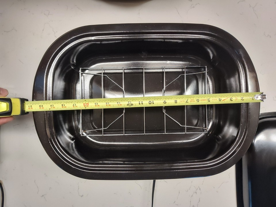 GE Roaster Oven 169221 Black 18 LB Steel Rack Removeable Pan Extra