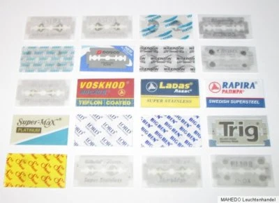 PERSONNA VOSKHOD FEATHER ETC Probe Test Set DE Rasierklingen Klingen PERSONNA VOSKHOD FEATHER GILLETTE 20-1