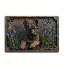 Classy German Shepherd Aluminum Sign 12  x8  Wall Decor. Hang Inside Or Out 