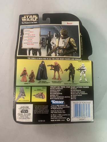 Star Wars Bossk Power of the Force POTF 1997 Green Card In Box - Picture 3 of 3