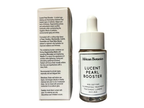 African Botanics LUCENT PEARL BOOSTER Age-Defying Illuminating Treatment 0.5oz - Picture 2 of 3