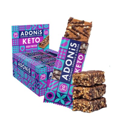 Adonis Keto Protein-Riegel 16x45g   vegan, low carb, glutenfrei, ohne Zuckerzusa