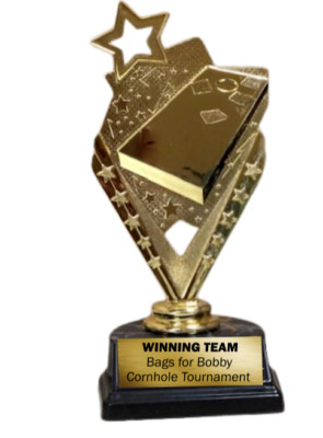 CORNHOLE WINNER FIRST PLACE MVP TOURNAMENT AWARD TROPHY 7.5''   PERSONALIZED FREE