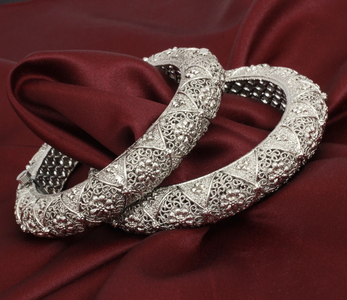 Indian Gold Plated Jaipuri Bangle Bracelet 2 PCs Ethnic Bangles