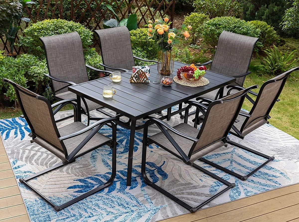 Chaise De Patio ECOPATIO Patio Chairs Set Of 2, Outdoor Stackable