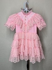 Vintage Emmas Rainbow Of California Size 3 Dress Ruffles Pageant Full Circle