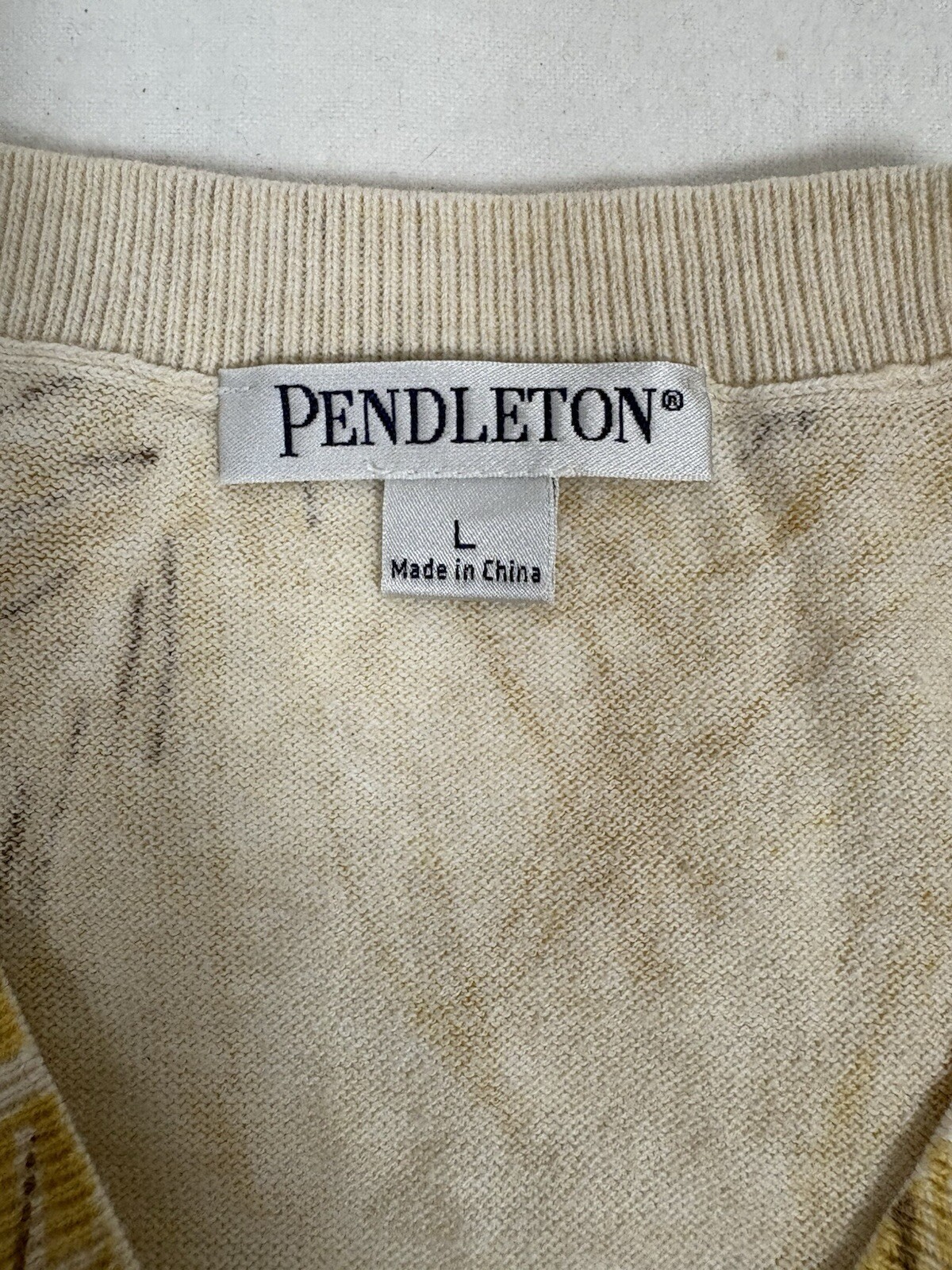 Pendleton Large cotton Leaf pattern knit short sl… - image 3