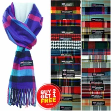 Mens Womens Winter Warm 100% CASHMERE Scarf Scarves SCOTLAND Made Plaid Wool