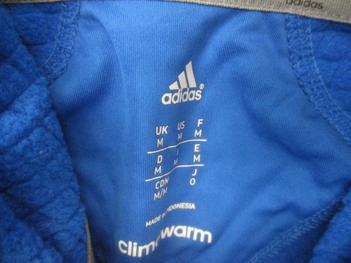 ADIDAS CLIMAWARM Size M Mens Blue 1/2 Zip Stand Collar Athletic Gym Pullover 994 - Picture 8 of 11