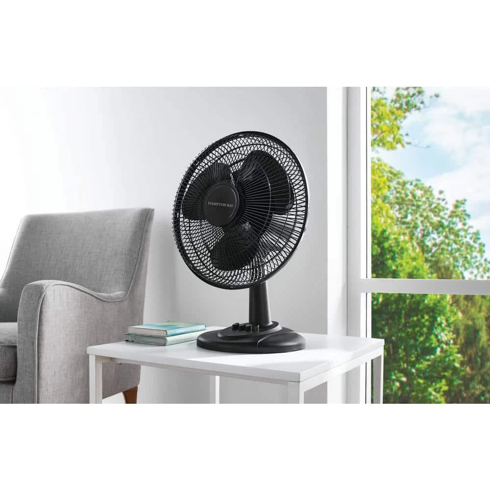 Desk Table Fan Office Small 12 In Portable Personal Compact Oscillating  3-Speed