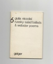 Giulia Niccolai russky salad ballads & webster poems Torino GEIGER, 1977 