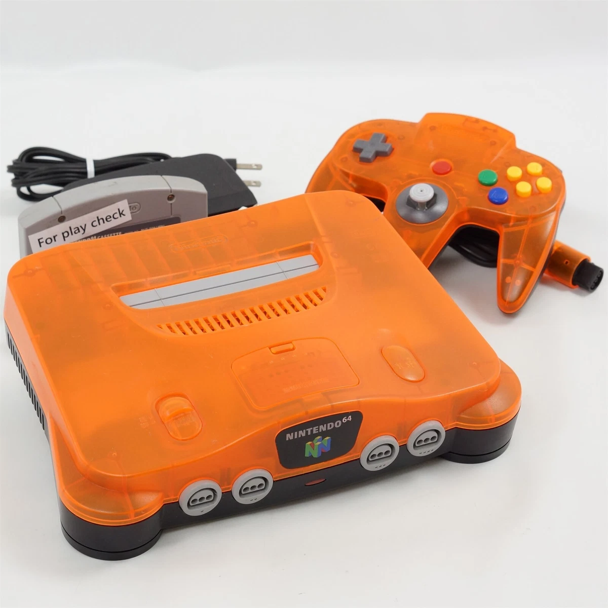 Nintendo 64 CLEAR ORANGE Console System wz Expansion pak NUS 001