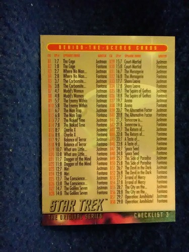 1997 Star Trek Original Series Inserts U-Pick-1 Profiles,Behind scenes,Character - Picture 206 of 207