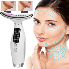 7 Colours Neck Face Lifting Massager Skin Tighten Device LED Anti Beauty Wrinkle