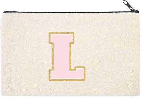 Personalized Initial Pink Mascot Canvas Bag for Make up Pouch Bridal Gift - Picture 17 of 31