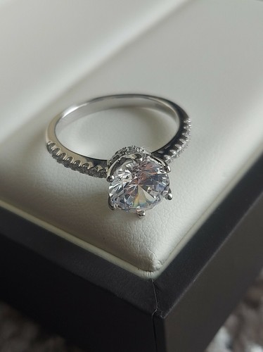 2CT CZ Round Cut Engagement Ring 2 Piece Wedding Bridal Band Set 14k toned - Picture 10 of 12
