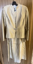 Kay Unger 4 Piece Suit Includes Jacket, Strap Top, Long Skirt/Short Skirt Suit.