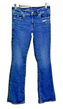 American Eagle Kick Boot Jeans 2 Short Blue Next Level Stretch Denim Mid Rise
