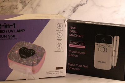 UV LED Gel Nail Lamp & Nail Drill Kit | Exciting Nail Art Starter BUNDLE | NEW