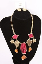 Colorful Geometric Womens Necklace Earring Set Fashion Costume Jewelry jx15 New