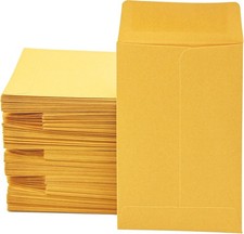 300 Pcs Small Coin Envelopes 2.25" x 3.5" with 300PCS, Yellow