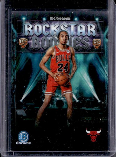 2025-26 Bowman Noa Essengue Chrome Rockstar Rookies RC Aqua Refractor #/125