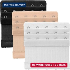 3 Pcs Women's Bra Extenders 5 Hooks 3 Rows Women Elastic Bra Extender Bra Extend