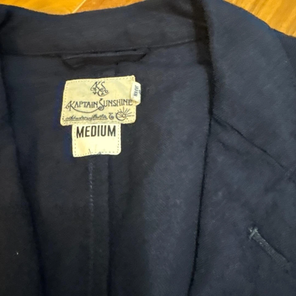 Kaptain Sunshine Fieldwrap Jacket, Size M, Navy, Linen and Wool - Image 2 of 4