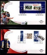 !! NETHERLANDS - 2 FDC - SPORTS - CHESS - FAMOUS PEOPLE - 2001