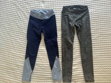 Athleta Girl Size S/7 Leggings Set 2 Pairs Gray And Blue