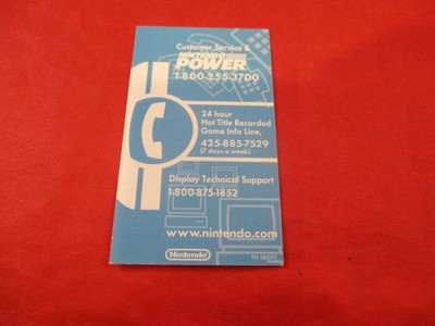 Nintendo Power Customer Service Hot Title Game Info Line Promo Business Card