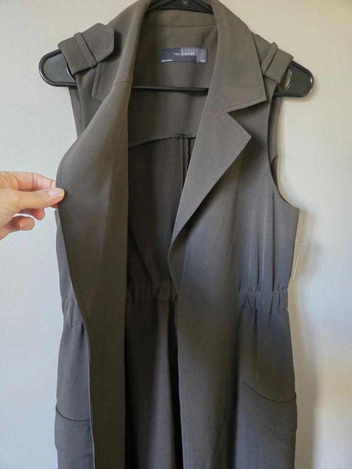 The Limited Long Vest Jacket Dark Green Women's Size M New With Tags - Image 2 of 4