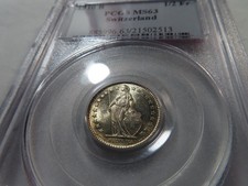 V16 Switzerland 1910-B Silver 1/2 Franc PCGS MS-63 Nice Toning