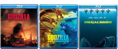 GODZILLA, GODZILLA KING OF THE MONSTERS, & THE MEG (BLU-RAY) BRAND NEW REGION 1