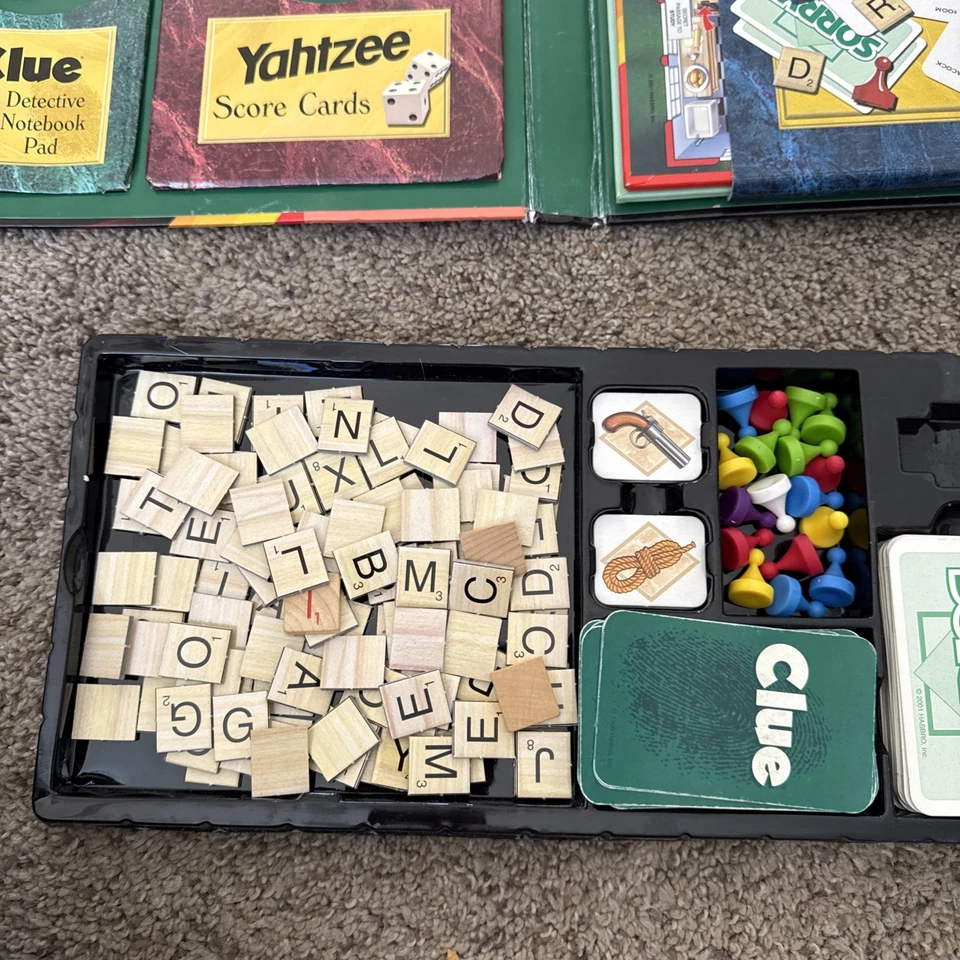 MB Family Game Night Book & Game Set Scrabble Clue Sorry Yahtzee 2001 - Image 3 of 4
