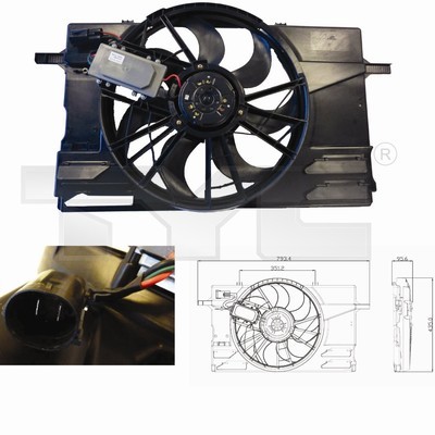 FAN RADIATOR 838-0007 FOR VOLVO C70/II/Convertible V50 S40 C30 B5254T3 2.5L 5cyl - Picture 2 of 8