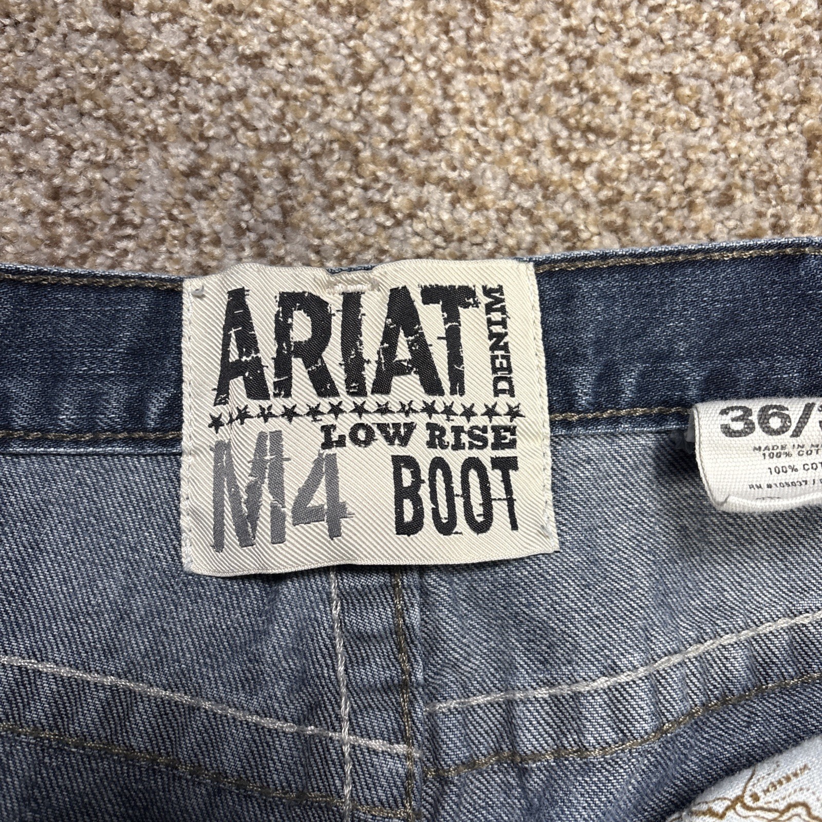 Ariat M4 Low Rise Boot Cut Jeans Mens 36x30 Blue Denim Western Fits 36 X 29 - View 4