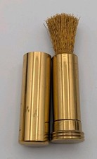 Vintage Brass Wire Lipstick Retractable Suede Cleaning Brush Tool